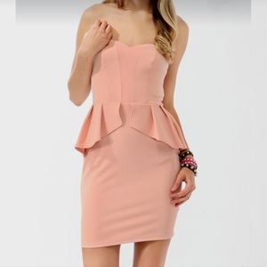 Exclusive Forever 21 Peach Peplum Dress
